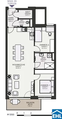 3-Zimmer-Wohnung mieten in Graz – 73,27 m², € 1.117 – Bild 7 von 7