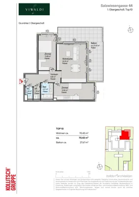 3-Zimmer-Wohnung kaufen in Wien – 70,43 m², € 648.000 – Bild 2 von 14