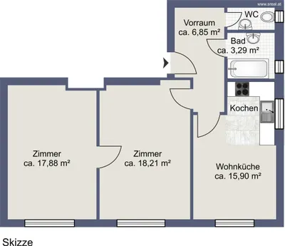 2-Zimmer-Wohnung kaufen in Wien – 64 m², € 219.000 – Bild 11 von 12