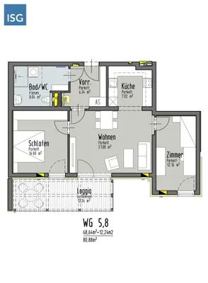 3-Zimmer-Wohnung kaufen in Braunau am Inn – 68,64 m², € 315.830 – Bild 9 von 12