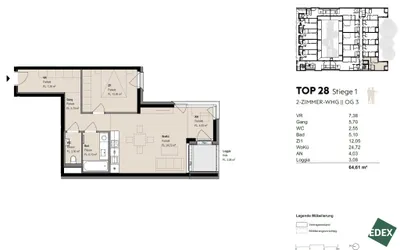 2-Zimmer-Wohnung mieten in Wien – 61,53 m², € 1.899 – Bild 12 von 12