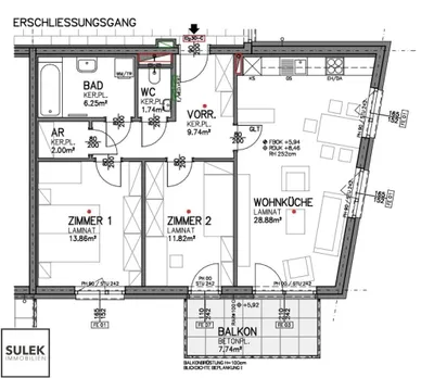 3-Zimmer-Wohnung mieten in Eisenstadt – 74,29 m², € 1.176 – Bild 2 von 17