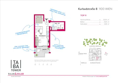 1-Zimmer-Wohnung mieten in Wien – 31,5 m², € 1.122 – Bild 14 von 14