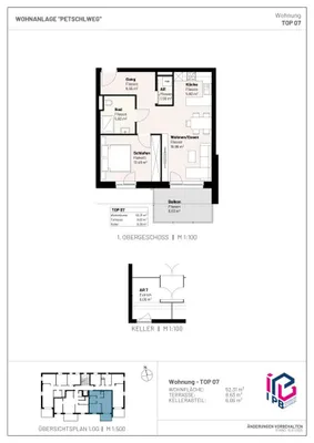 2-Zimmer-Wohnung kaufen in Perg – 52,31 m², € 225.872 – Bild 3 von 3