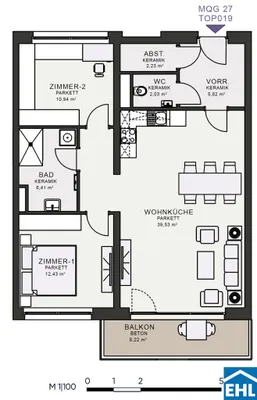 3-Zimmer-Wohnung mieten in Graz – 79,38 m², € 1.170 – Bild 7 von 7