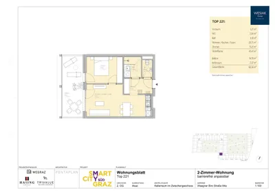 2-Zimmer-Wohnung mieten in Graz – 43 m², € 649 – Bild 9 von 9