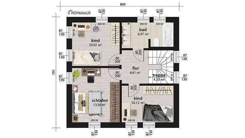 NOVA HAUS - AKTION! Ziegel-Massiv-Haus NOVA 100 Schlüsselfertig mit Bodenplatte inkl. Erdarbeiten zum Fixpreis – pohled 3