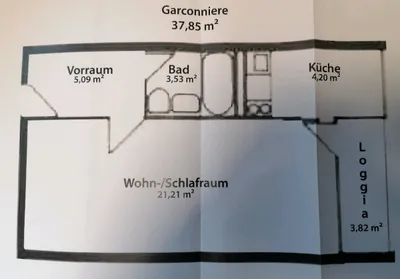 1-Zimmer-Wohnung mieten in Salzburg Stadt – 38 m², € 980 – Bild 2 von 12