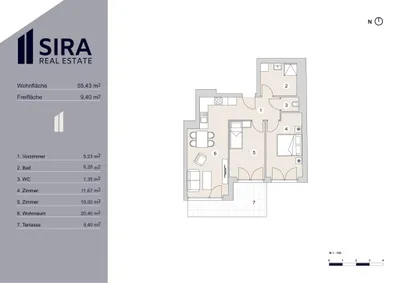 3-Zimmer-Wohnung kaufen in Wien – 55,43 m², € 319.000 – Bild 8 von 8