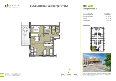 3-Zimmer-Wohnung mieten in Braunau am Inn – 70,35 m², € 1.224 – Bild 4 von 4