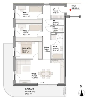 4-Zimmer-Wohnung kaufen in Linz Land – 94 m², € 444.000 – Bild 7 von 8