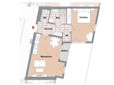 2-Zimmer-Wohnung kaufen in Wien – 52,28 m², € 300.200 – Bild 4 von 4
