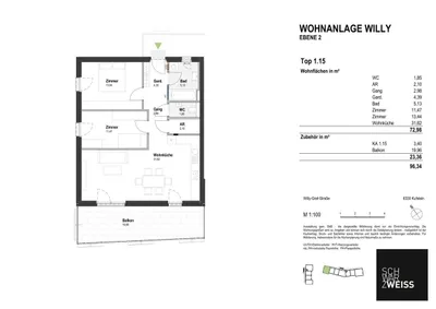 3-Zimmer-Wohnung kaufen in Kufstein – 72,98 m², € 529.000 – Bild 8 von 8