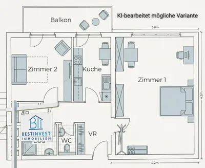 2-Zimmer-Wohnung mieten in Graz – 53 m², € 807 – Bild 16 von 16