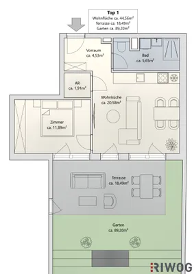 2-Zimmer-Wohnung kaufen in Wien – 44,56 m², € 325.000 – Bild 21 von 23
