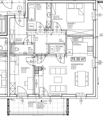 3-Zimmer-Wohnung mieten in Sankt Pölten Land – 75,35 m², € 897 – Bild 2 von 11