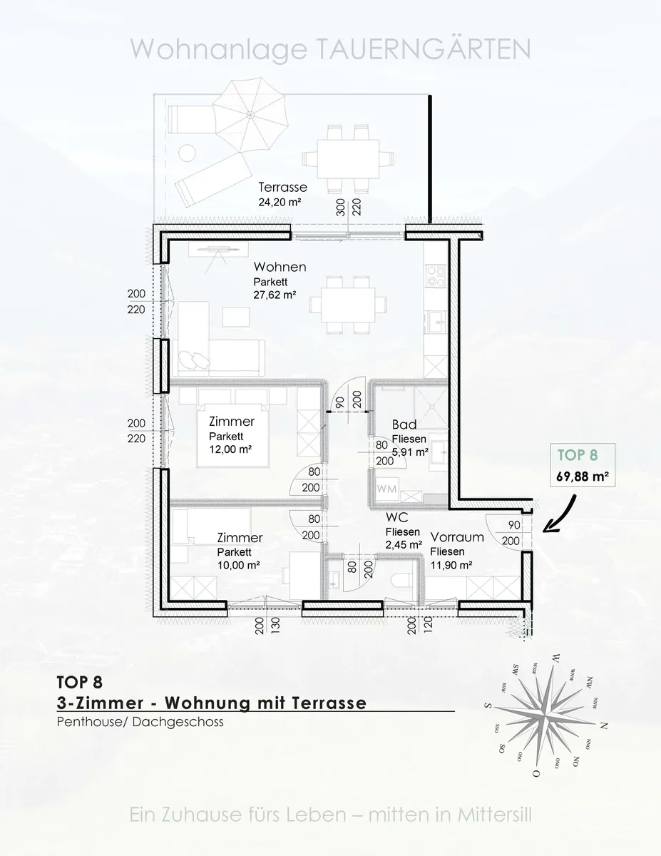 Ein Zuhause fürs Leben - mitten in Mittersill - Hochwertige Eigentumswohnungen - NEUBAU/ ERSTBEZUG – pohled 2