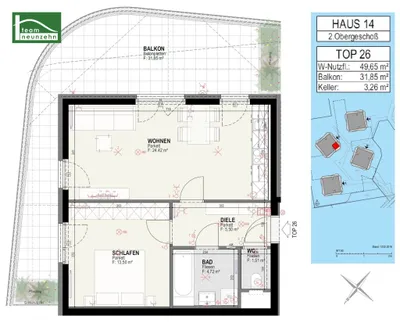 2-Zimmer-Wohnung mieten in Graz – 49,65 m², € 833 – Bild 20 von 20