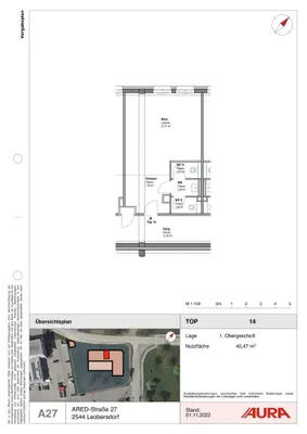 1-Zimmer-Gewerbeimmobilie mieten in Baden – 40 m², € 533 – Bild 6 von 6