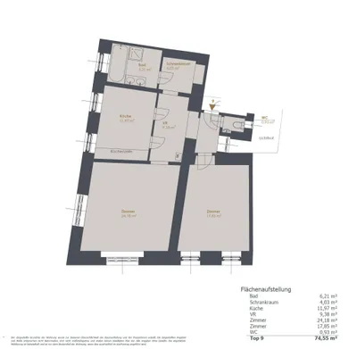3-Zimmer-Wohnung kaufen in Wien – 74,55 m², € 319.000 – Bild 8 von 8