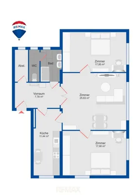 3-Zimmer-Wohnung mieten in Wien – 88 m², € 2.025 – Bild 11 von 12