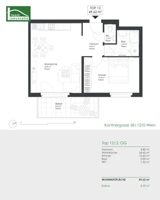 2-Zimmer-Wohnung mieten in Wien – 49,62 m², € 995 – Bild 20 von 20