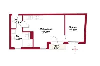 2-Zimmer-Wohnung mieten in Wien – 47,4 m², € 1.391 – Bild 6 von 6