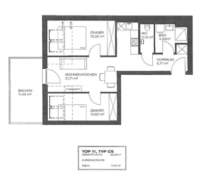 3-Zimmer-Wohnung mieten in Wien – 55,06 m², € 1.133 – Bild 15 von 15