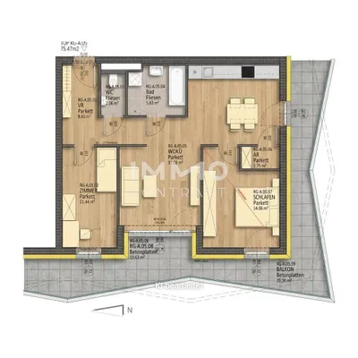 3-Zimmer-Wohnung mieten in Linz – 75,47 m², € 1.249 – Bild 28 von 28