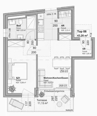 2-Zimmer-Wohnung kaufen in Salzburg Stadt – 43 m², € 532.500 – Bild 4 von 4
