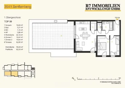 3-Zimmer-Wohnung kaufen in Krems Land – 76,06 m², € 379.900 – Bild 3 von 3