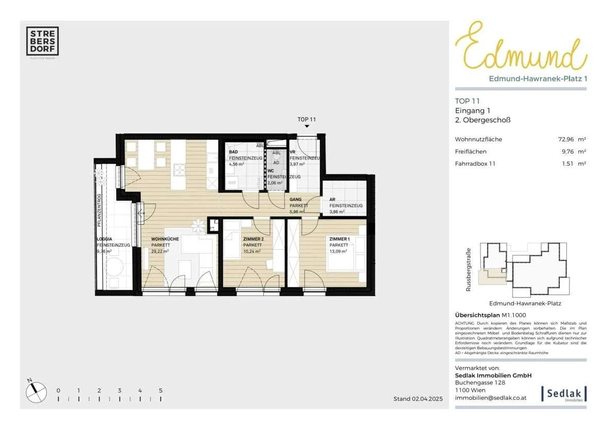 BEZUGSFERTIG JULI! durchdacht aufgeteilte 3 Zi Wohnung mit Loggia_Top 11_EDMUND - Ansicht 3