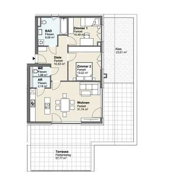 3-Zimmer-Wohnung kaufen in Villach Land – 78 m², € 710.900 – Bild 2 von 5