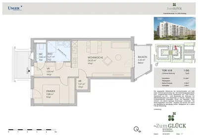 2-Zimmer-Wohnung mieten in Bruck an der Leitha – 51,09 m², € 895 – Bild 8 von 8