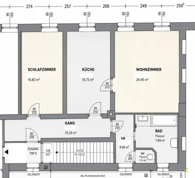 3-Zimmer-Wohnung mieten in Amstetten – 80 m², € 799 – Bild 7 von 8