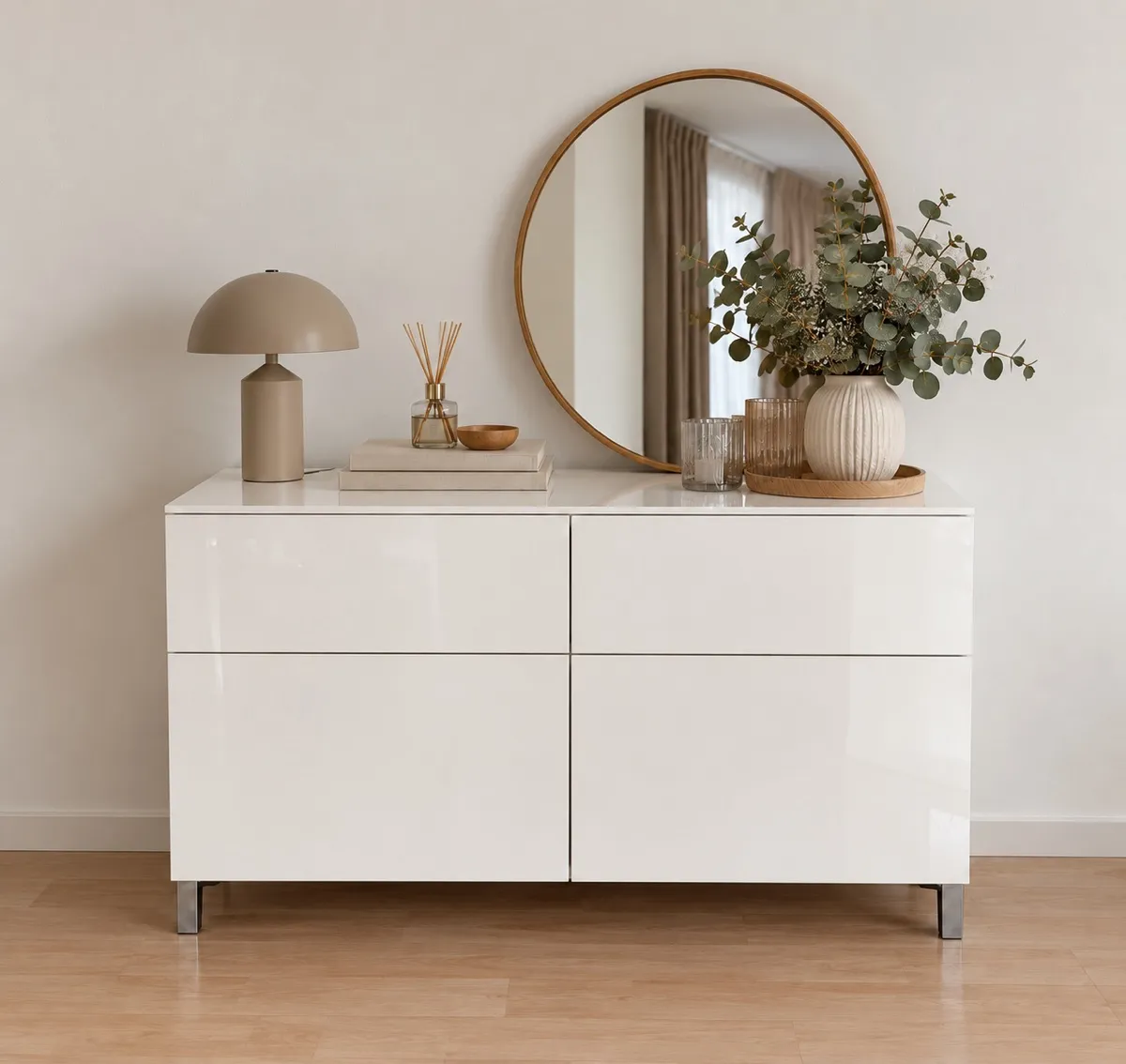 Ikea Besta Schrank hochglanz weiß, € 120,- (2231 Strasshof an der Nordbahn)