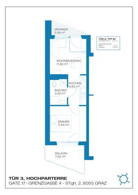 2-Zimmer-Wohnung mieten in Graz – 32,21 m², € 493 – Bild 13 von 13