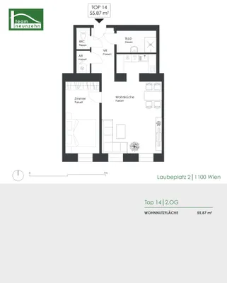 2-Zimmer-Wohnung kaufen in Wien – 55,87 m², € 269.000 – Bild 3 von 3