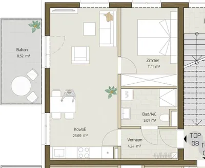 2-Zimmer-Wohnung kaufen in Graz – 46,05 m², € 276.429 – Bild 6 von 6