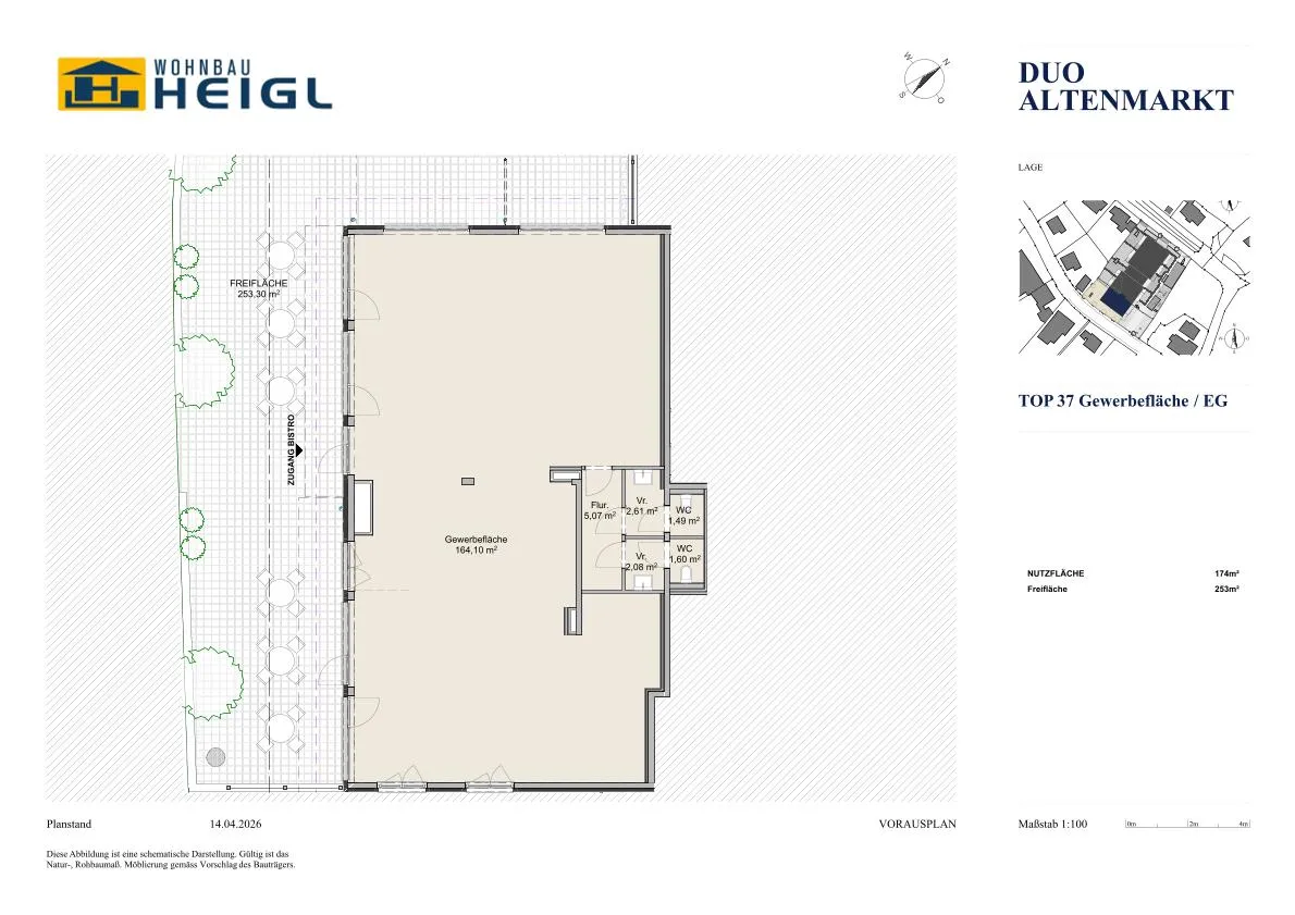Moderne Gewerbefläche (173 m²) im Neubau - ideal für Ordination, Therapie oder Büro + 10 Parkplätze - Ansicht 2