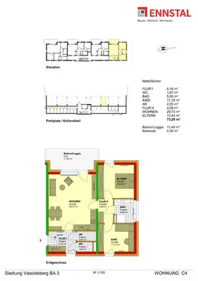 3-Zimmer-Wohnung mieten in Graz-Umgebung – 79,67 m², € 969 – Bild 2 von 2