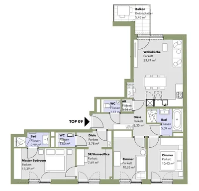 4-Zimmer-Wohnung kaufen in Wien – 89,76 m², € 738.000 – Bild 10 von 11