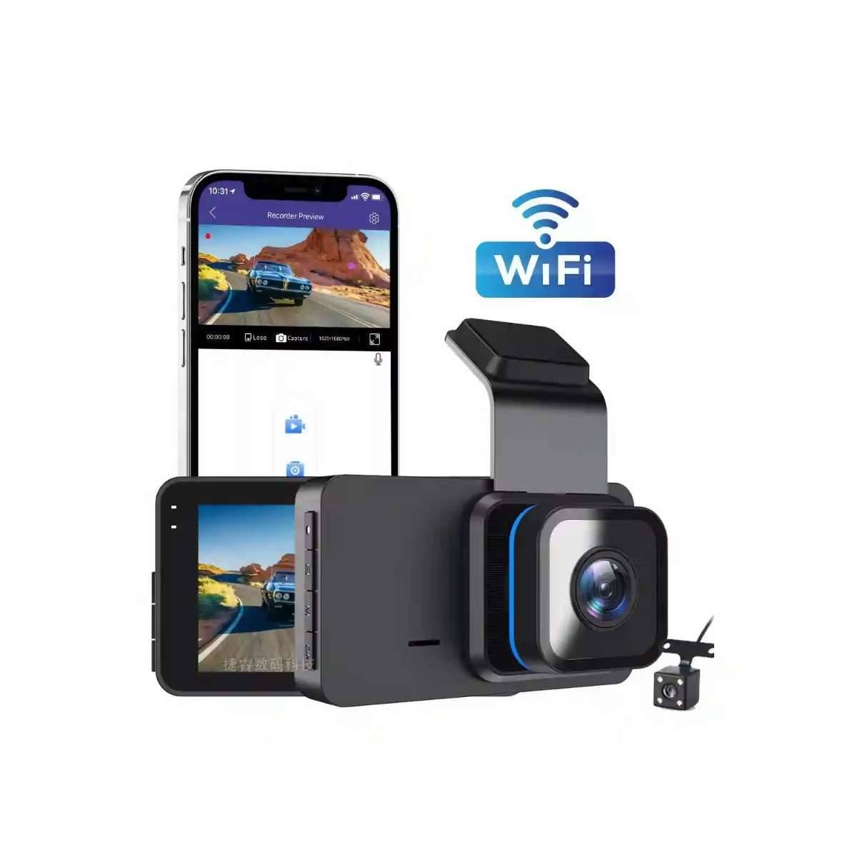 Dual Recording Full HD 1080P Dash Kamera - WiFi , Kostenloser Versand-Neu