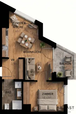 2-Zimmer-Wohnung kaufen in Wien – 35,4 m², € 222.735 – Bild 8 von 8
