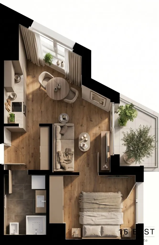 Provisionsfreier Neubau unter EUR 240.000 | 2 Zimmer mit Balkon - Ansicht 3