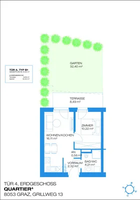 2-Zimmer-Wohnung mieten in Graz – 33,42 m², € 535 – Bild 8 von 8