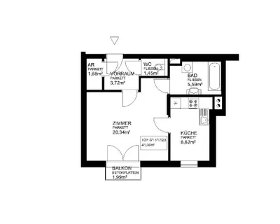 2-Zimmer-Wohnung mieten in Graz – 41 m², € 651 – Bild 5 von 5