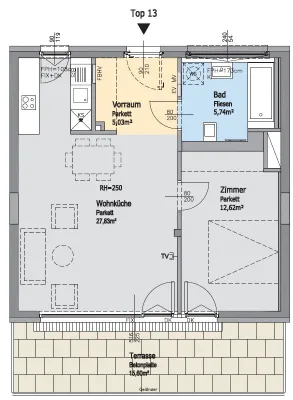 2-Zimmer-Wohnung mieten in Wien – 50,07 m², € 1.032 – Bild 6 von 7