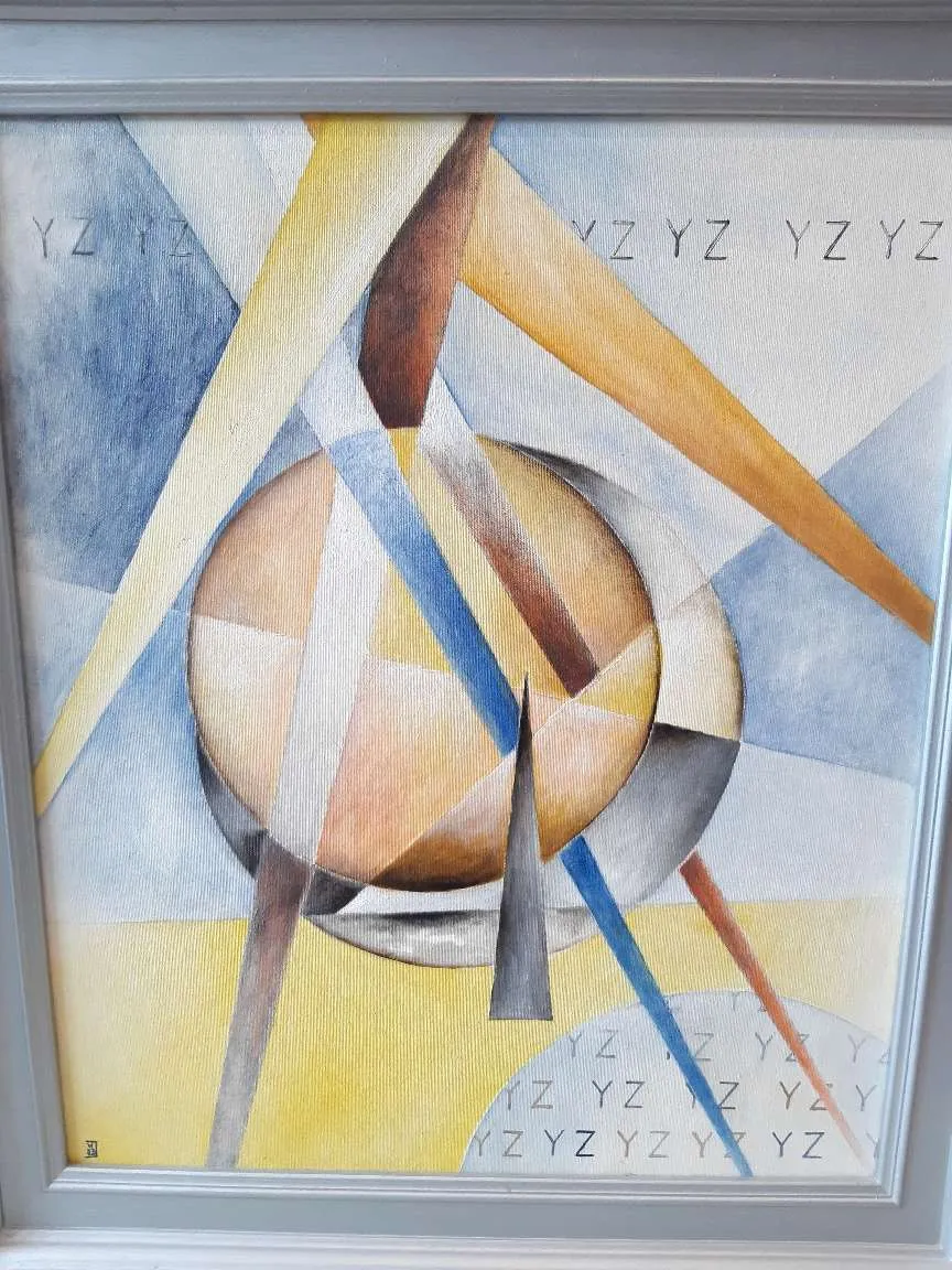 Avantgarde Ölgemälde - Monogramm 1983