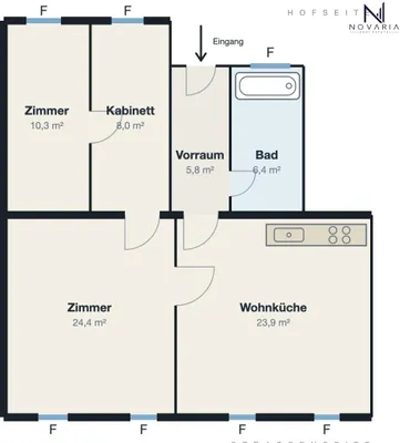 4-Zimmer-Wohnung kaufen in Wien – 77 m², € 278.000 – Bild 9 von 10